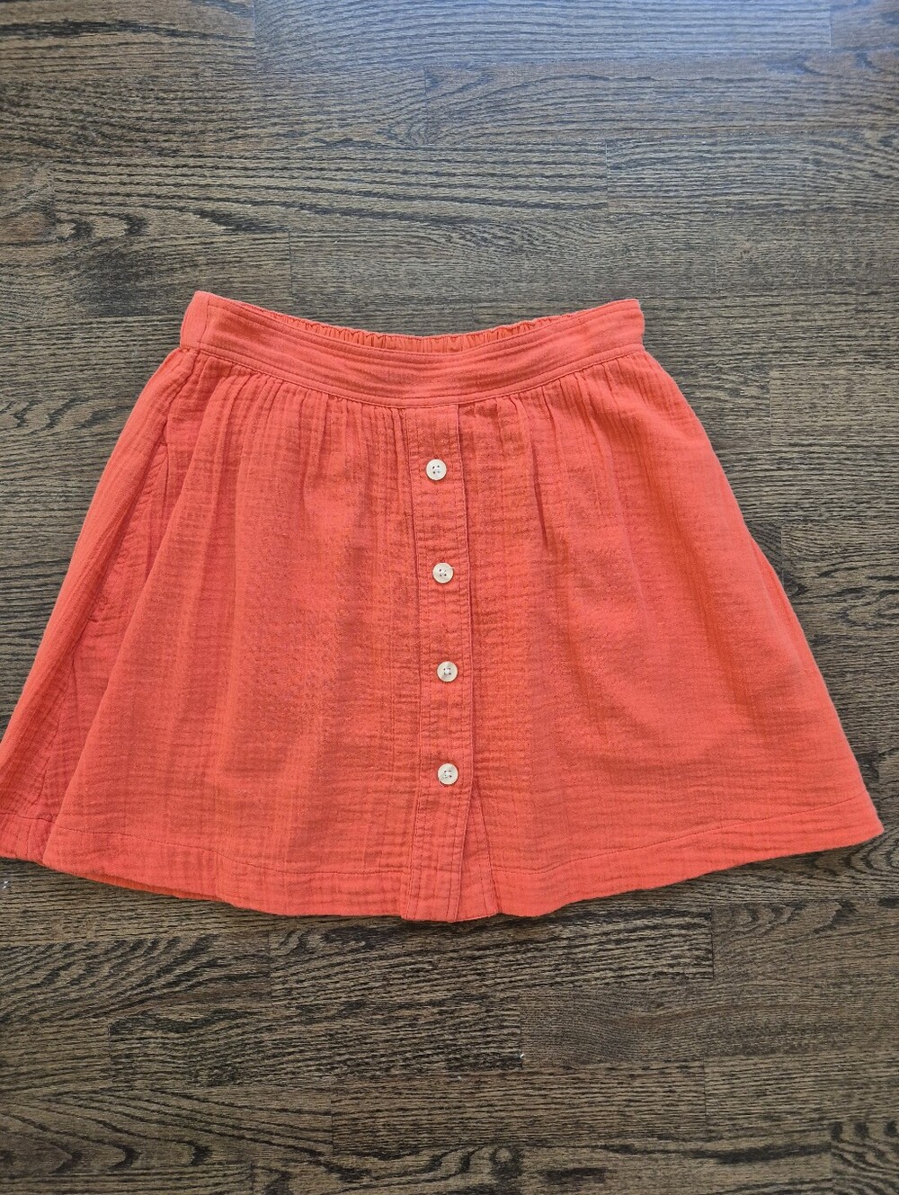 GAP Orange Button-Front A-Line Skirt